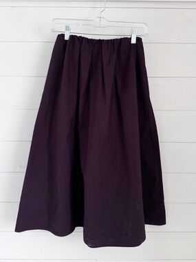 J. Crew dark Brown poplin  Full A-Line Midi Skirt